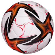 Футбольный мяч Junfa белый с оранжево-черными звездами 22-23 см - 0