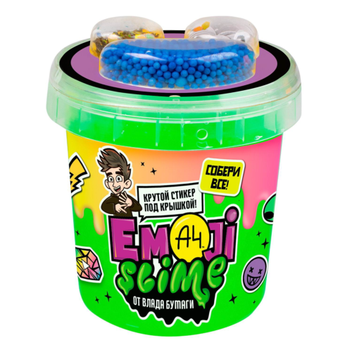Слайм Slime Влад А4 Emoji-slime зеленый 110 г. - 0