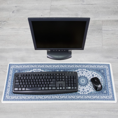 Коврик на стол для клавиатуры и мыши Ковер 800х300мм N 1 син. - 2