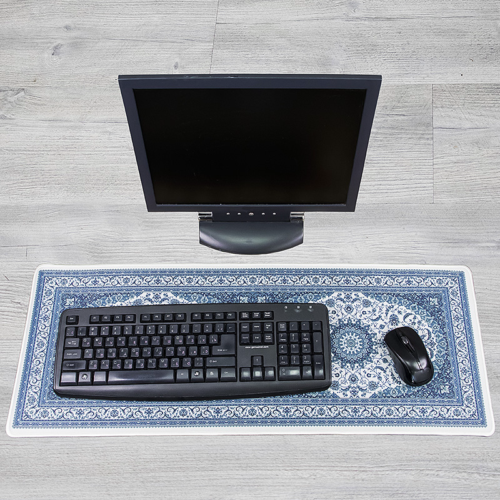 Коврик на стол для клавиатуры и мыши Ковер 800х300мм N 1 син. - 0