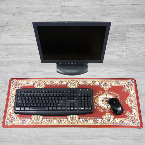 Коврик на стол для клавиатуры и мыши Ковер 800х300мм N 3 красн. - 0