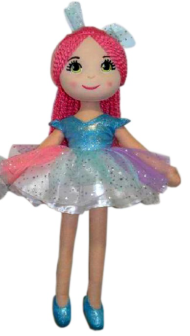 Кукла балерина, в голубой пачке, мягконабивная, 40 см - 0