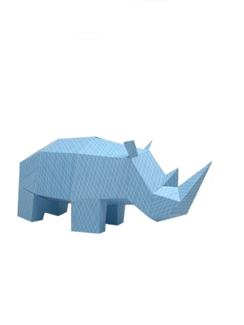 Набор для творчества Intellectico Картонный конструктор Полигональная фигура Носорог
