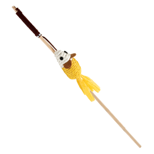 Игрушка-дразнилка для кошек из натуральных материалов "Мышка полосатая", 70/400мм, серия NATURAL, Triol - 0