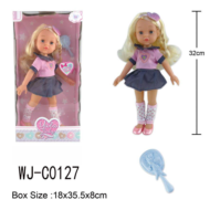 Кукла ABtoys Времена года 32 см в розовой кофте и джинсовой короткой юбке - 0