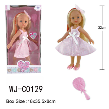 Кукла ABtoys Времена года 32 см в нежно-розовом сарафане в белый горошек