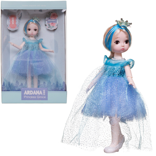 Кукла Junfa Ardana Princess с короной в роскошном синем платье 30 см - 0