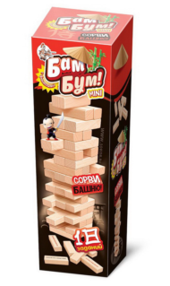 Игра настольная для взрослых и детей БАМ-БУМ МИНИ. Падающая башня с фантами - 0