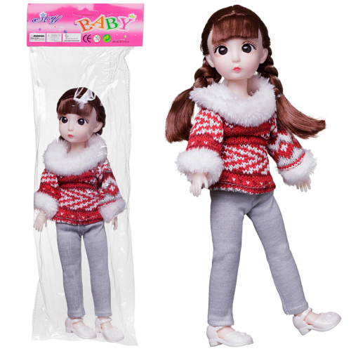 Кукла Junfa шатенка в теплой одежде 28 см - 0