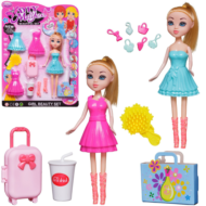 Кукла Junfa 23 см с 2 платьями (розовым и бирюзовым) в сапожках с игровыми предметами - 0