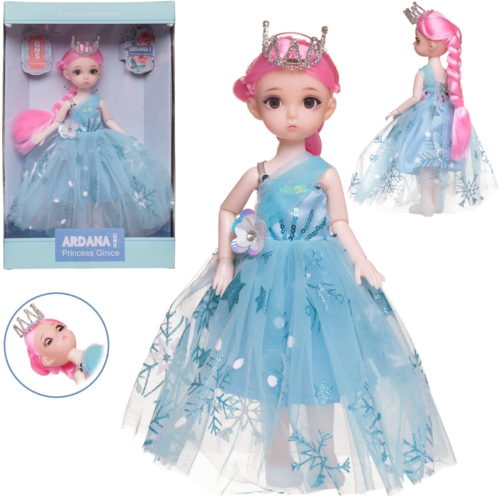 Кукла Junfa Ardana Princess 30 см с короной в роскошном голубом платье в подарочной коробке - 0
