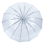 Зонт Прозрачный 14 спиц белая ручка - 3