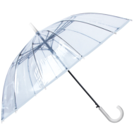 Зонт Прозрачный 14 спиц белая ручка - 0