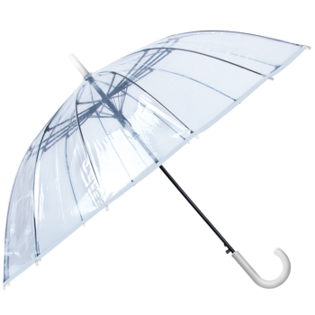 Зонт Прозрачный 14 спиц белая ручка