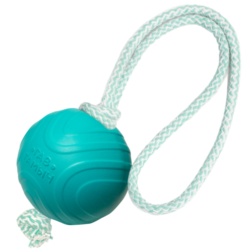 Игрушка для собак "Мячик с веревкой", 75мм, серия ГАВ ГАМЫЧ, Gamma - 0