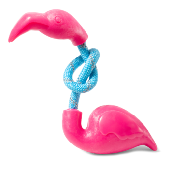 Игрушка для собак из термопластичной резины "Фламинго с веревкой", 235/125мм, Triol