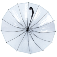 Зонт Прозрачный 14 спиц черная ручка - 4