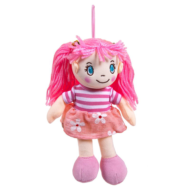 Кукла мягконабивная в розовом платье, 20 см - 0