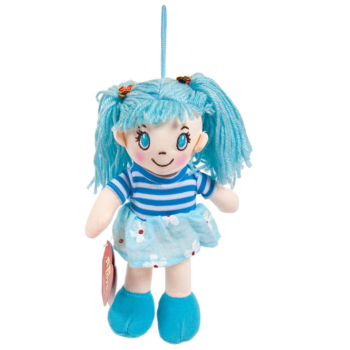 Кукла мягконабивная в голубом платье, 20 см