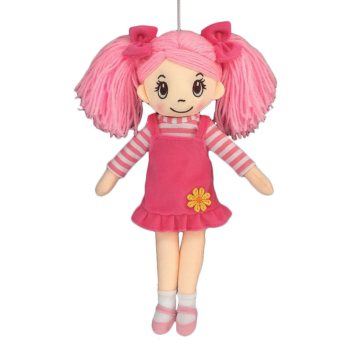 Кукла мягконабивная в розовом сарафане, 30 см