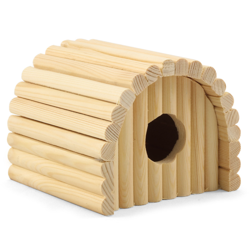 Домик полукруглый для мелких животных деревянный - 12,5см - 0