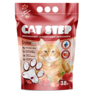 Наполнитель впитывающий силикагелевый CAT STEP Crystal Strawberry - 3,8 л - 2