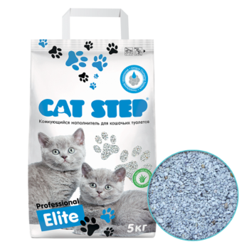 Наполнитель для кошачьих туалетов Cat Step Professional Elite с ароматом Алоэ вера 5 кг - комкующийся