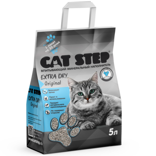 Наполнитель впитывающий минеральный CAT STEP Extra Dry Original - 5 л - 2