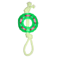 Игрушка для собак из термопластичной резины - Кольцо с верёвкой 12см/32см - 1