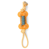 Игрушка для собак из термопластичной резины - Косточка с верёвкой 13см/36см - 0