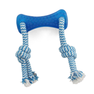 Игрушка для собак - термопластичная резина - Кость с верёвкой 28см - 2