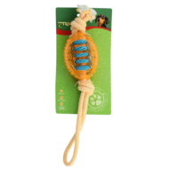 Игрушка для собак из термопластичной резины - Мяч для регби с верёвкой 9см/34см - 1