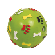 Игрушка для собак из цельнолитной резины - Мяч с лапками и косточками со звуком 7,5см - 1