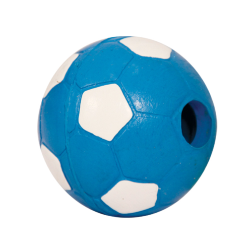 Игрушка для собак из цельнолитой резины - Мяч футбольный с колокольчиком 6,5см - 0