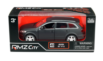 Машина металлическая RMZ City 1:32 Audi Q7 V12 , инерционная, серый матовый цвет, 16.5 x 7.5 x 7 см