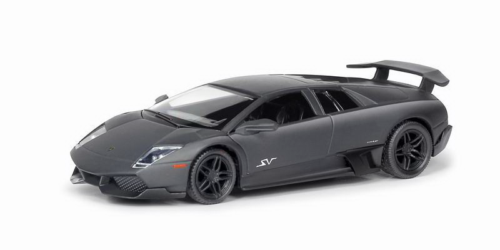 Машина металлическая RMZ City 1:32 Lamborghini Murcielago LP670-4 , инерционная, черный матовый цвет, 16.5 x 7.5 x 7 см - 0