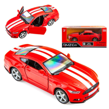 Машина металлическая RMZ City 1:32 Ford 2015 Mustang with Strip инерционная, цвет красный, 12,7х5,08х3,75 см