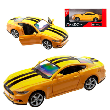 Машина металлическая RMZ City 1:32 Ford 2015 Mustang with Strip инерционная, цвет желтый, 12,7х5,08х3,75 см