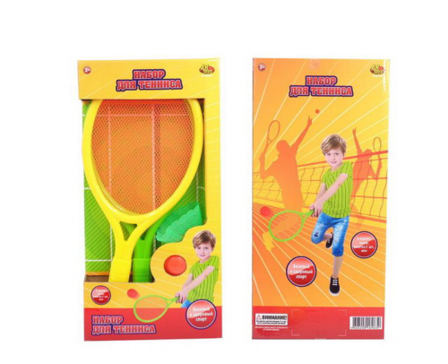 Бадминтон и теннис, в комплекте 2 ракетки, мяч и воланчик - 0