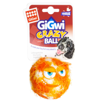 Игрушка для собак - Мяч с пищалкой оранжевый (7см)