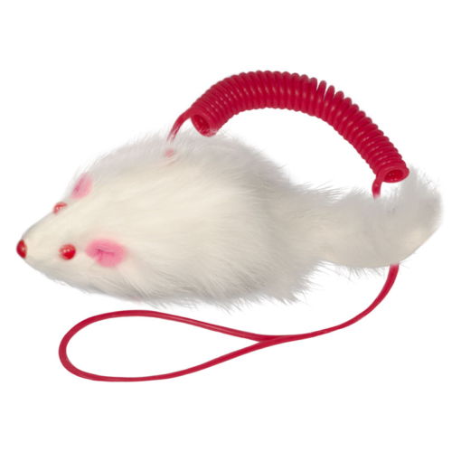Игрушка SH09 для кошек - Мышь на пружине (пакет 24шт) - 0
