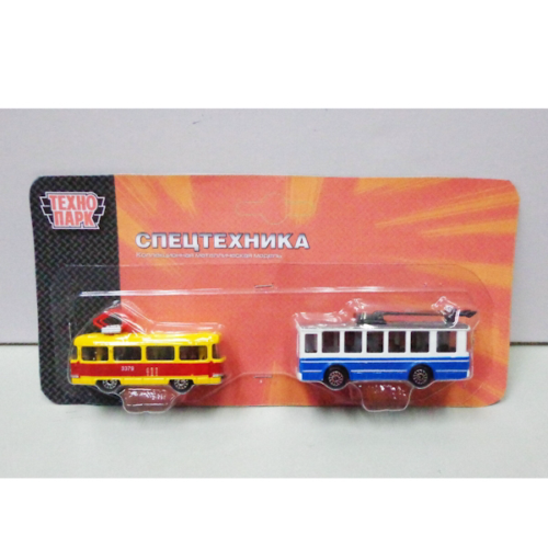 Набор из 2-х моделей "Технопарк" Трамвай и Троллейбус. - 0