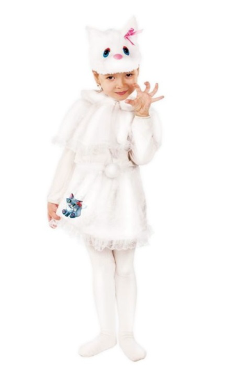 Карнавальный костюм "Кошечка белая с бантом"