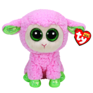 Мягкая игрушка Овечка (розовая с зелеными копытцами) Beanie Boo's, 25см - 0