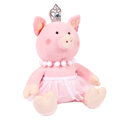 Мягкая игрушка Свинка принцесса с короной, 22 см - 0