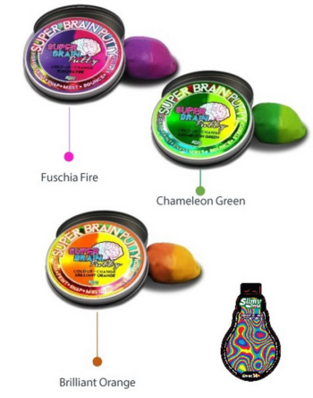 Жвачка для рук "Super Brain Putty", серия "Меняющая цвет", 3 цвета в ассортименте, 75 гр.