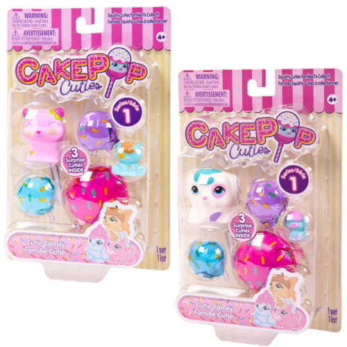 Набор игрушек Cake Pop Cuties Families, 1 серия, Котята и Щенки в ассортименте, 3 штуки в наборе - 0