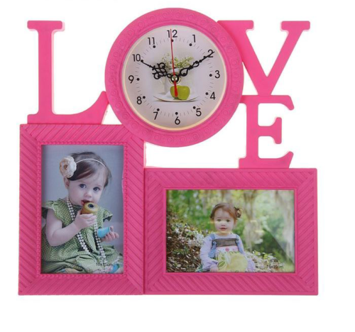 Часы настенные Love розовые - 0