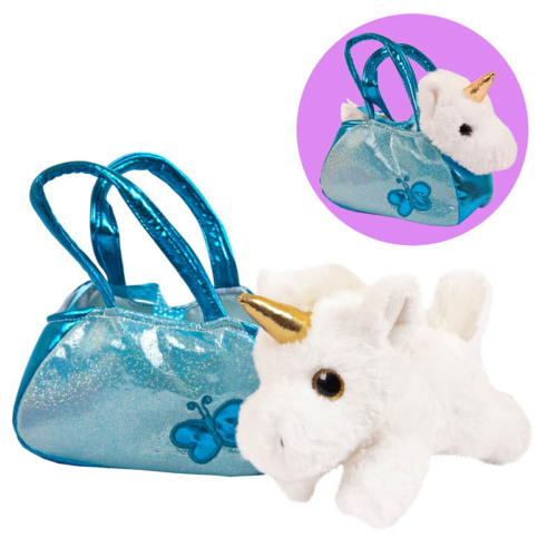 Серия "Животные в сумочках", Единорог 16 см игрушка мягкая - 0