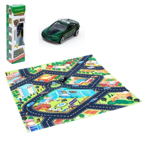 Игровой набор "Городские улицы" с ковриком и машинкой - 0